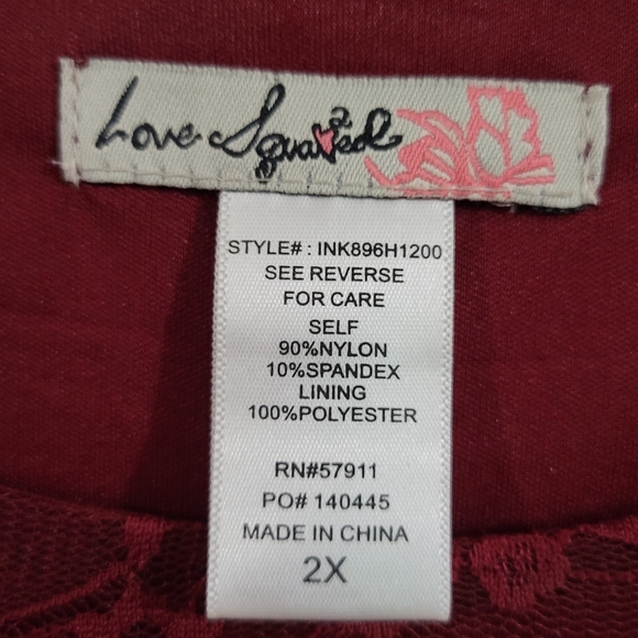 Love Squared lace overlay dress, size 2x but fits like a 16/18 - Picture 2 of 3